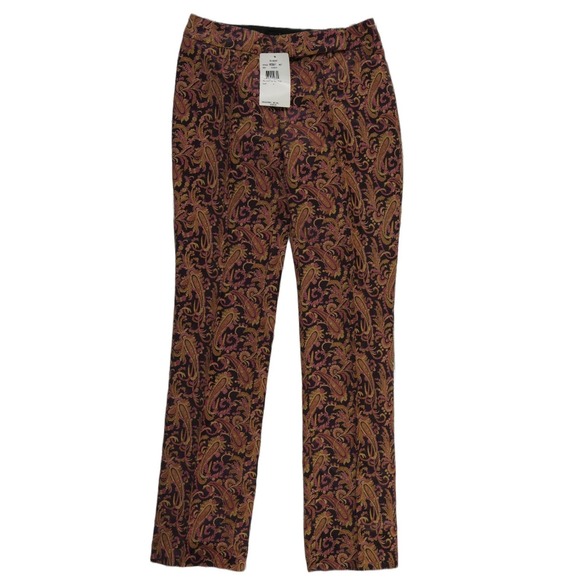 Nicole Miller Pants - Nicole Miller Paisley Pants Trousers Women's Size 4 Multicolor Cotton Silk Blend